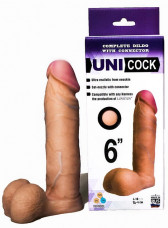 Реалистичная насадка для страпон-трусиков Uni Cock 6", вторая кожа (18 см, телесный)
