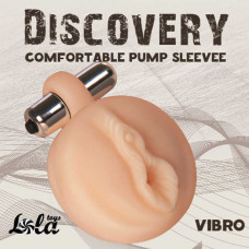 Реалистичная насадка-вагина с вибропулей для вакуумной помпы Lola, вторая кожа (телесный)