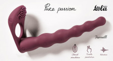 Вибронасадка для двойного проникновения Pure Passion Farnell Wine Red