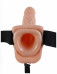 Полый страпон на ремне телесный Fetish Fantasy Series 7 Hollow Strap-On with Balls