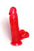 Фаллоимитатор гелевый на присоске, красный, 16,3 см