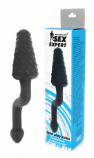 Анальный стимулятор с пупырышками и с ручкой Sex Expert, (12 см)