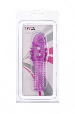 Стимулирующая расширяющая фиолетовая насадка с бусинами Toyfa