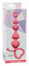 Анальная цепочка с сердечками Begginers Beads (18 см, розовый )