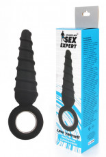Анальный спиралевидный стимулятор с кольцом Sex Expert  (12 см)