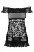 Черная ажурная мини-сорочка с открытыми плечами Flores SM (42-44)