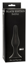 Узкая анальная пробочка на присоске Slim Anal Plug Large (12,5 см , черный )