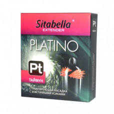 Стимулирующий презерватив-насадка с эластичными усиками Sitabella Extender Platino "Тайфун"