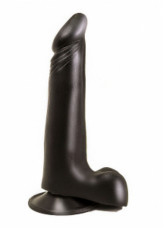 Фаллоимитатор-реалистик с мошонкой черный на присоске (17,8 см)