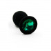 Маленькая черная пробка с зеленым кристаллом ONJOY Silicone Collection