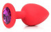 Средняя красная пробка с фиолетовым кристаллом ONJOY Silicone Collection