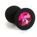 Маленькая черная пробка с розовым кристаллом ONJOY Silicone Collection