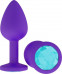 Средняя фиолетовая пробка с синим кристаллом ONJOY Silicone Collection