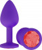 Маленькая фиолетовая пробка с красным кристаллом ONJOY Silicone Collection